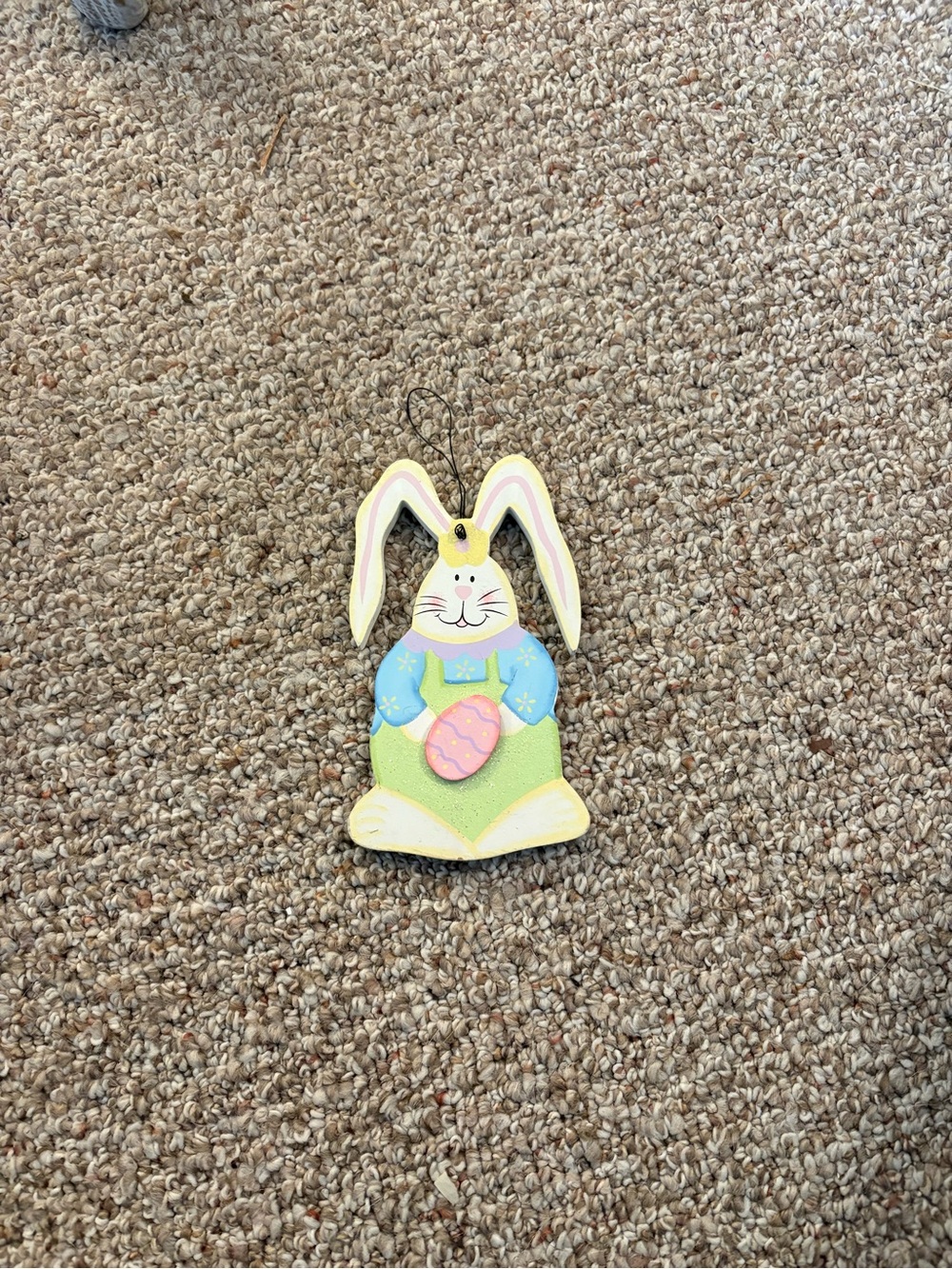 Easter Bunny Hanging Ornament - Pastel Pink, Blue & Green